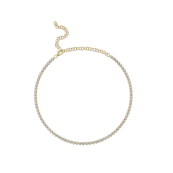 14K Yellow Gold 1.93C Diamond Tennis Necklace