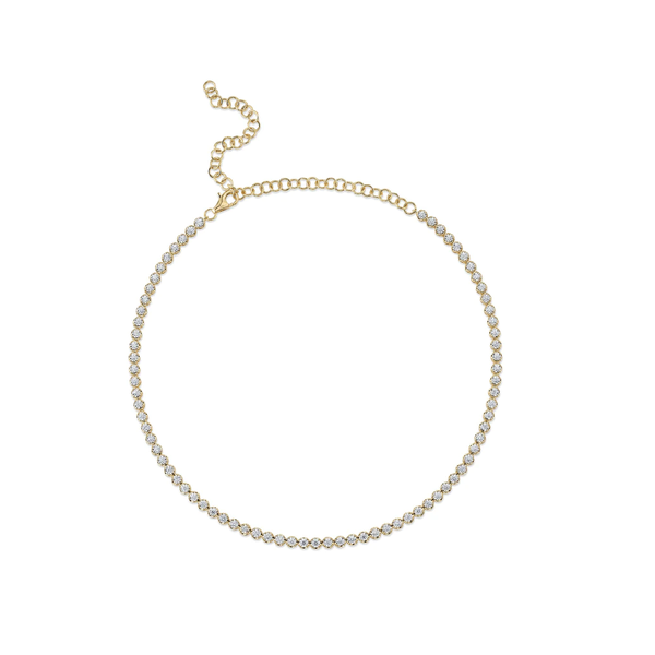 SHY CREATION INC 14K Yellow Gold 1.93C Diamond Tennis Necklace
