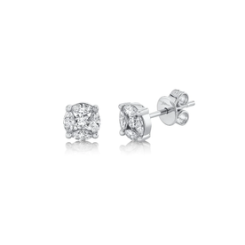 SHY CREATION INC 14K White Gold .53C Diamond Marquise Stud Earrings