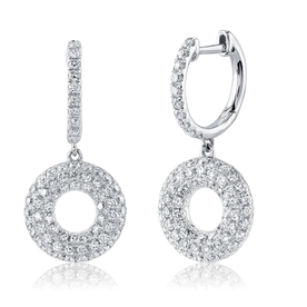 SHY CREATION INC 14K White Gold 1.54C Diamond Pave Earrings