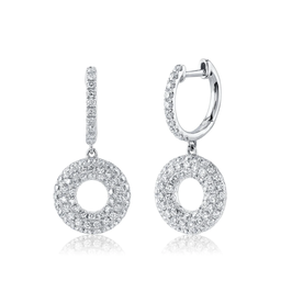 SHY CREATION INC 14K White Gold 1.54C Diamond Pave Earrings