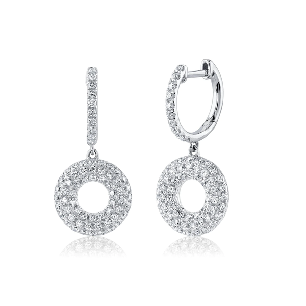 SHY CREATION INC 14K White Gold 1.54C Diamond Pave Earrings