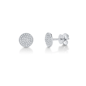 SHY CREATION INC 14K White Gold 0.17C Diamond Pave Circle Earrings