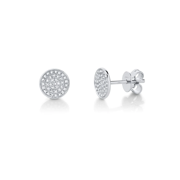 SHY CREATION INC 14K White Gold 0.17C Diamond Pave Circle Earrings