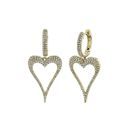 SHY CREATION INC 14K Yellow Gold .46C Diamond Open Heart Earrings
