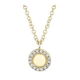 14K Yellow Gold 0.05C Diamond Circle Necklace