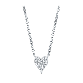 SHY CREATION INC 14K White Gold .05C Diamond Pave Heart Necklace
