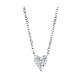 SHY CREATION INC 14K White Gold .05C Diamond Pave Heart Necklace