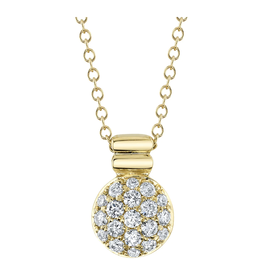 SHY CREATION INC 14K Yellow Gold .25C Diamond Pave Necklace