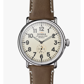 SHINOLA Runwell 47mm, Dk. Coffee Leather Strap