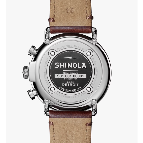 SHINOLA Runwell Chrono 47mm, Brown Leather Strap