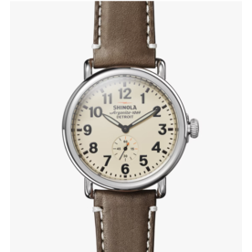 SHINOLA Runwell 41mm, Dk. Coffee Leather Strap