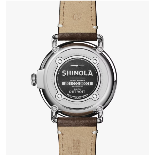 SHINOLA Runwell 41mm, Dk. Coffee Leather Strap