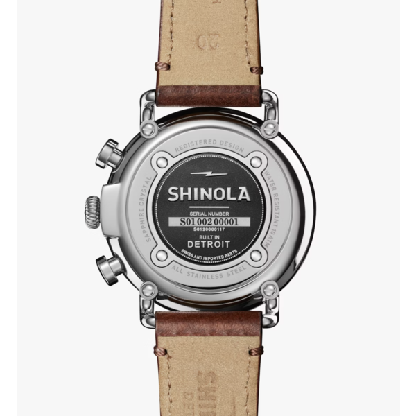 SHINOLA Runwell Chrono 41mm, Brown Leather Strap