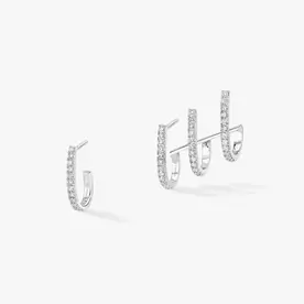 MESSIKA 18K White Gold Gatsby Multi-Creole .22C Diamond Earrings