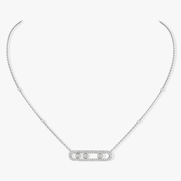 MESSIKA 18K White Gold Move Pave .70C Diamond Necklace