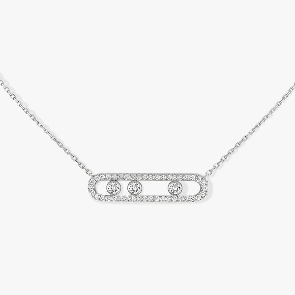 MESSIKA 18K White Gold Move Pave .70C Diamond Necklace