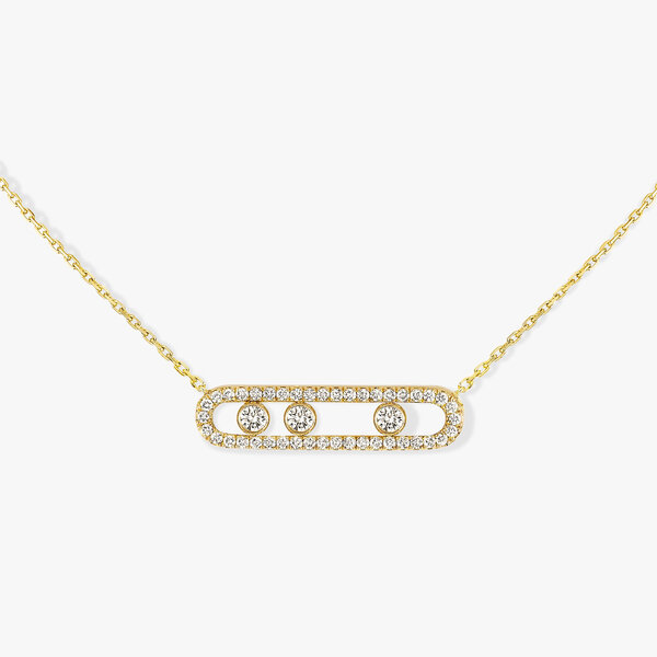 MESSIKA 18K Yellow Gold Move Pave .70C Diamond Necklace