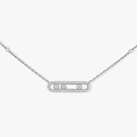 MESSIKA 18K White Gold Baby Move Pave .35C Diamond Necklace