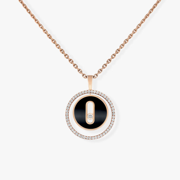 MESSIKA 18K Rose Gold Lucky Move Small Onyx & .20C Diamond Necklace