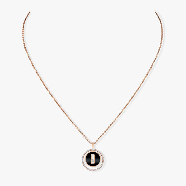 MESSIKA 18K Rose Gold Lucky Move Small Onyx & .20C Diamond Necklace