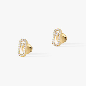 MESSIKA 18K Yellow Gold Move Uno Pave .18C Diamond Studs