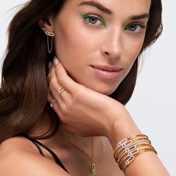 MESSIKA 18K Rose Gold Move Uno .30C Diamond Chain Earrings