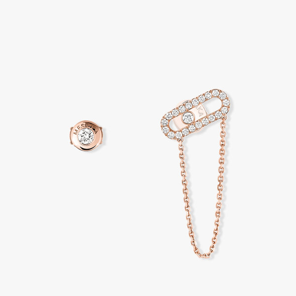 MESSIKA 18K Rose Gold Move Uno .30C Diamond Chain Earrings