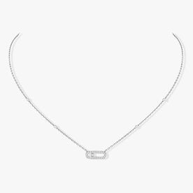 MESSIKA 18K White Gold Move Uno Pave .20C Diamond Necklace