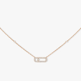 MESSIKA 18K Rose Gold Move Uno Pave .20C Diamond Necklace