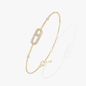 MESSIKA 18K Yellow Gold Move Uno Pave .20C Diamond Bracelet