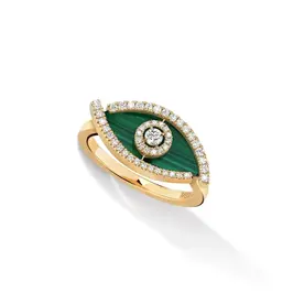 MESSIKA 18K Yellow Gold Lucky Eye Malachite & .22C Diamond Ring