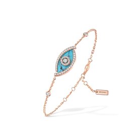 MESSIKA 18K Rose Gold Lucky Eye Turquoise & .30C Diamond Bracelet