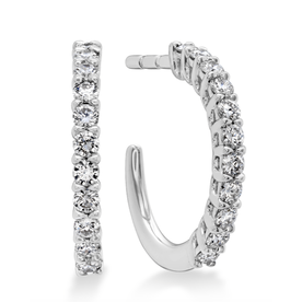 HEARTS ON FIRE LLC 18K White Gold Signature Diamond Hoop Earrings .16-.20ctw