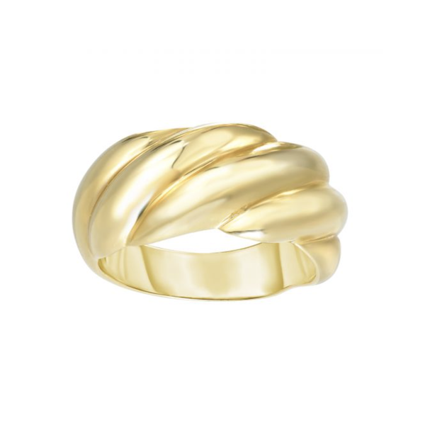14K Yellow Gold Sculpted Dome Ring