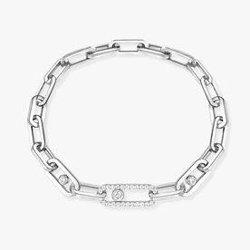 MESSIKA 18K White Gold Move Link 1.03C Diamond Bracelet