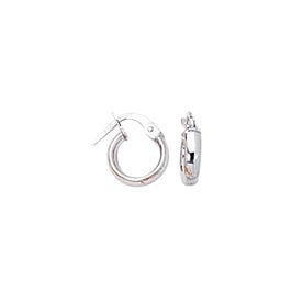 14K White Gold Baby Hoop Earrings