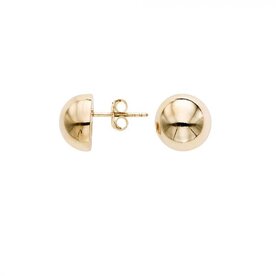 14K Yellow Gold Polished Half Ball Stud Earrings