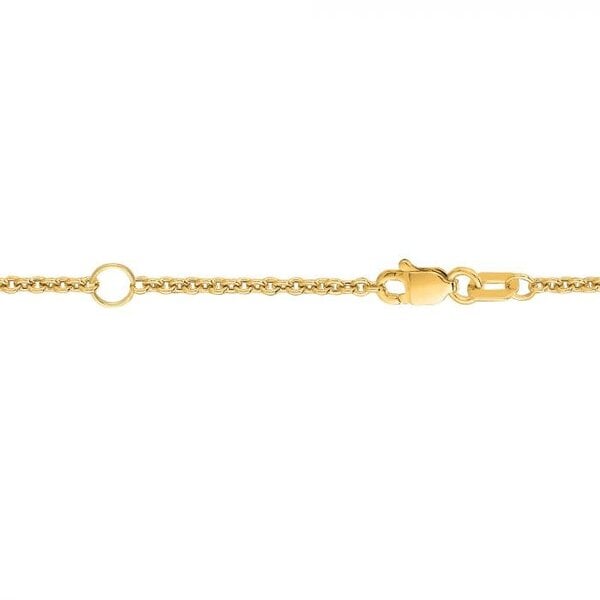 18K Yellow Gold 1.9mm Extendable Cable Chain 18"
