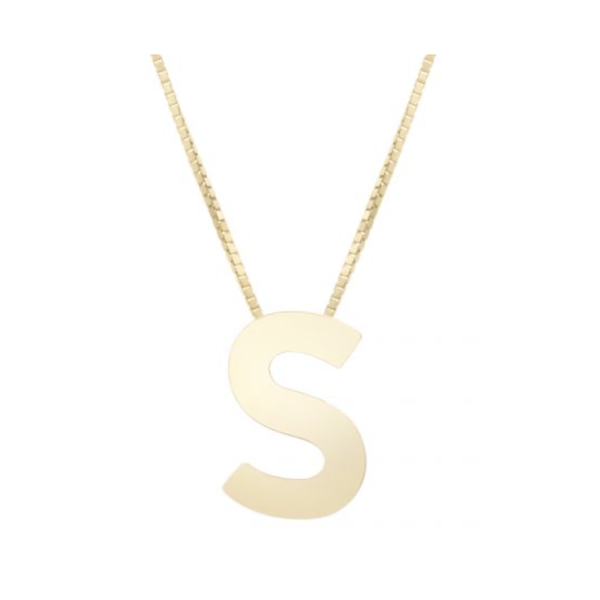14K Yellow Gold Initial 'S' on Chain 18"