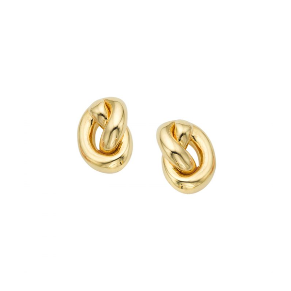 14K Yellow Gold Love Knot Stud Earrings