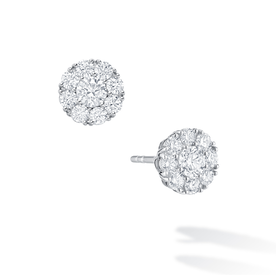 18K White Gold Birks Snowflake ® .92C Diamond Cluster Stud Earrings