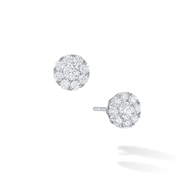 18K White Gold Birks Snowflake ® .92C Diamond Cluster Stud Earrings