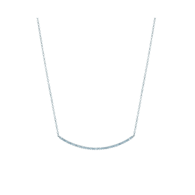 18K White Gold Birks Rosée Du Matin ® .22ct Diamond Curved Bar Necklace