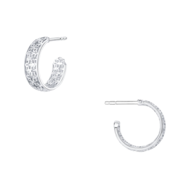 Birks Muse Sterling Silver 15mm Hoop Earrings