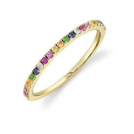 14K Yellow Gold .28C Multi-Color Stone Ring