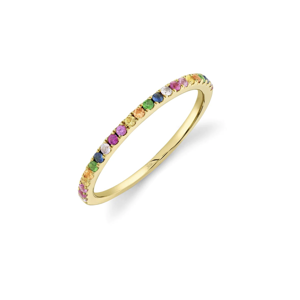 14K Yellow Gold .28C Multi-Color Stone Ring