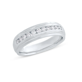 14K White Gold .50C Diamond Men's Ring