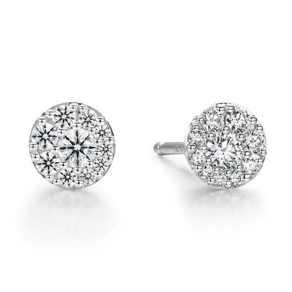 HEARTS ON FIRE LLC 18kt White Gold  .45ct - .55ct Tessa Stud Earrings