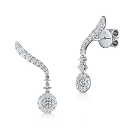 HEARTS ON FIRE LLC 18kt White Gold Vela .80ct Dia Drop Earrrings